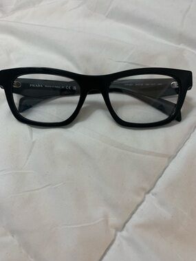 Prada Black Square Acetate Eyeglass Frames VPR-B01 Blk. Pre-Loved